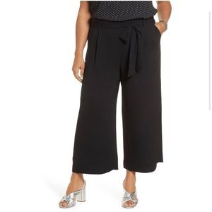 halogen Wide-Leg Pants with Tie-Waist